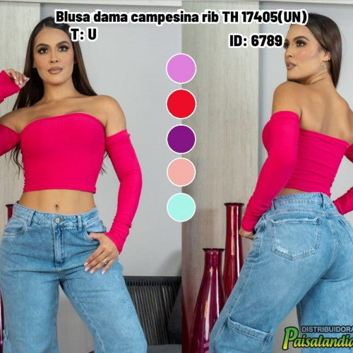 Blusa dama campesina rib TH 17405(UN)