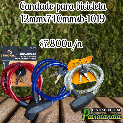 Candado para bicicleta 12mm x 740mm SB-1019 (UND)