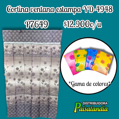 Cortina para ventana estampada YD-3833/3834 (UND)