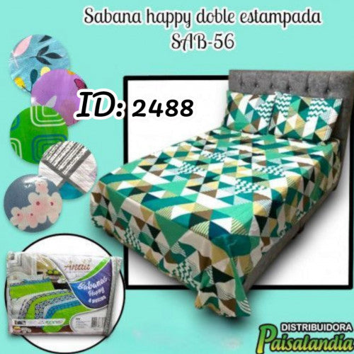 Sabana happy doble estampada (UND)