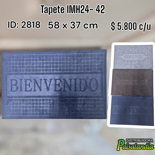 Tapete bienvenida cuadrado colores surtidos IMH24-42 (UND)