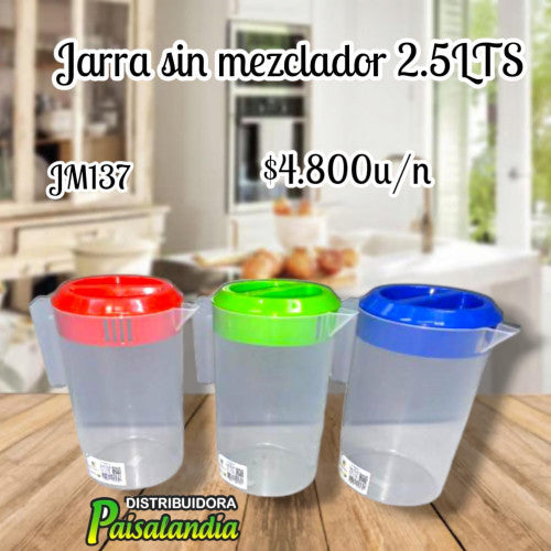 Jarra sin mezclador 2.5 lts plastigem ref:137 (UND)