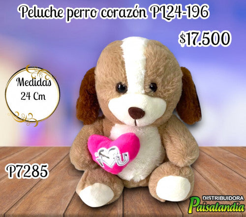 Peluche perro corazón PL24-196