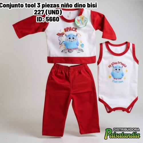 conjunto tool 3 piezas niño dino bisi 227 (UND)
