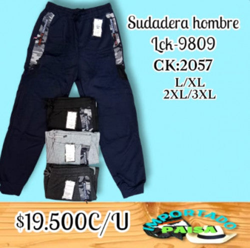 sudadera  hombre sport LCK-9809  L-XL/2XL-3XL