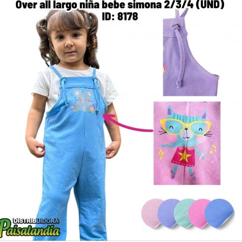 Over all largo niña bebe simona 2/3/4 (UND)