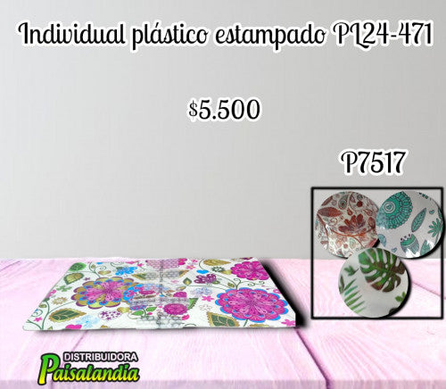 Individual de mesa plastico estampado PL24-471