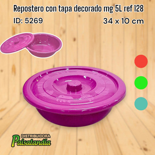 Repostero con tapa decorado mg 5L ref 128 (UND)