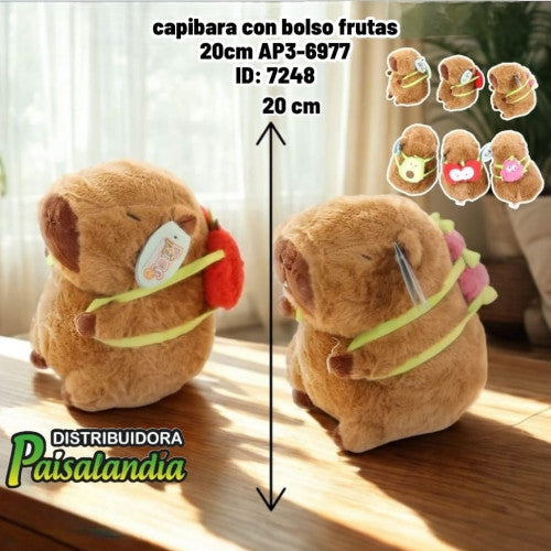 capibara con bolso frutas 20cm AP3-6977