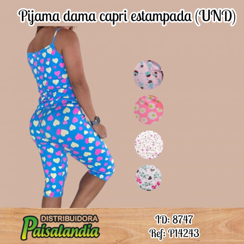 Pijama dama capri estampada (UND)