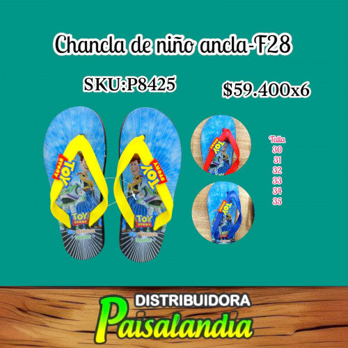 Chancla de niño surtida talla 30-35 ANCLA-F28 (SOLO VENTA X 6 UNIDADES)