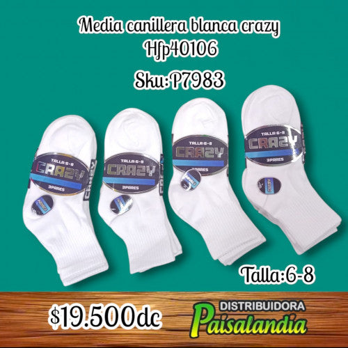 Media canillera blanca Crazy 6-8 HFP40106 (DC)