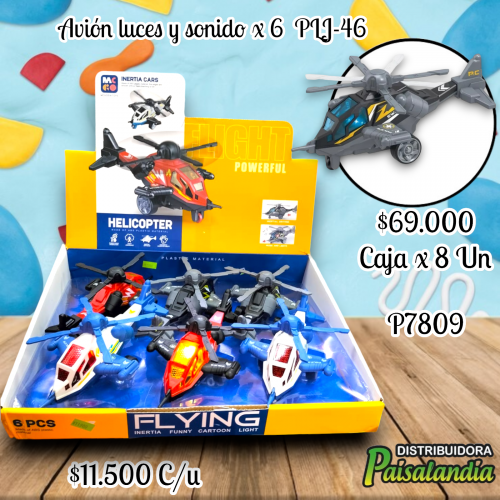 Avión luces y sonido x 6 PLJ-46 (UND)