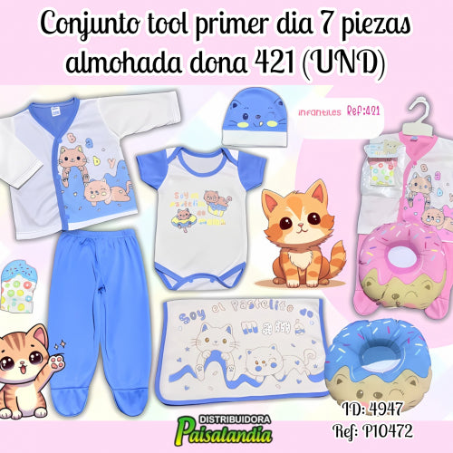 Conjunto bebe tool 7 piezas almohada dona 421 (UND)