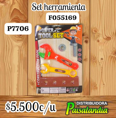 Set de herramintas encartonado F055169