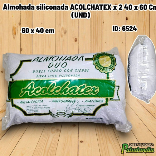 Almohada siliconada ACOLCHATEX x 2 40 x 60 Cm (UND)