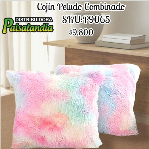 Cojín peludo estilo degradado (UND)