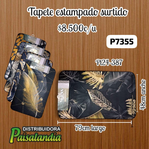 Tapete negro estampado PL24-387