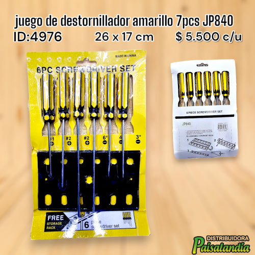 juego de destornillador amarillo 7pcs JP840 (UND)