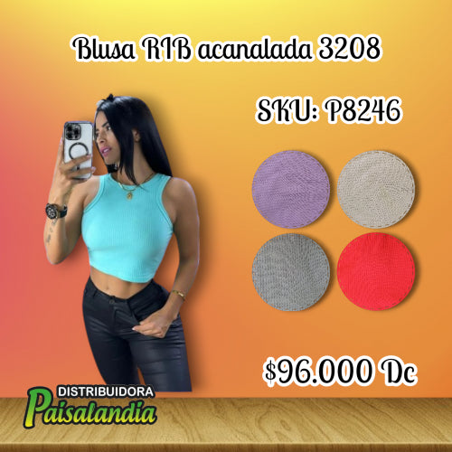 Blusa rib acanalada 3208