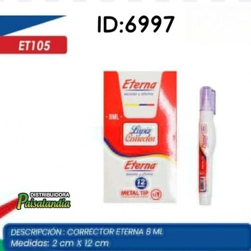 Corrector eterna 8ml x 12 unidades ET105 (UND)