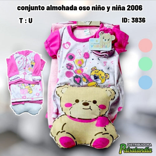 conjunto almohada oso niño y niña 2006 (UND)