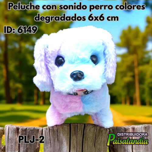 Peluche con sonido perro degradado 6x6 cm PLJ-2 (UND)