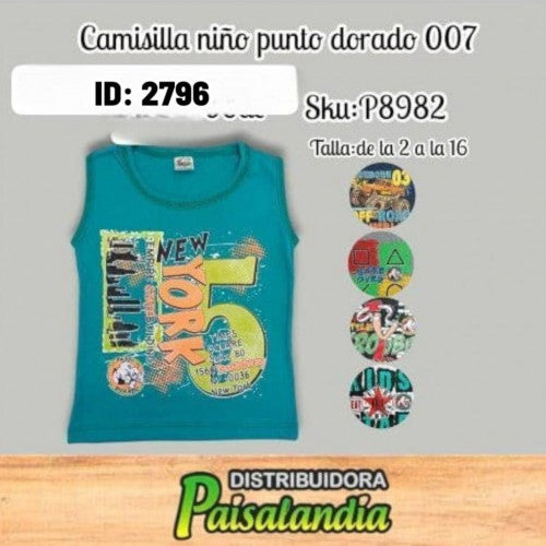 Camisilla niño 007 punto dorado (DC)