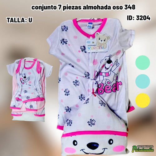 conjunto 7 piezas almohada oso 348 (UND)