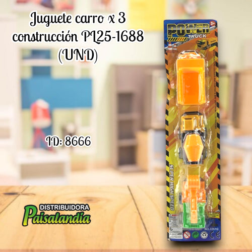 Juguete carro x 3 construcción PL25-1688 (UND)