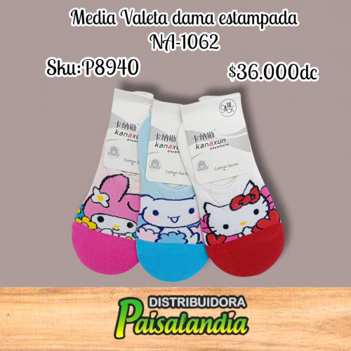 Media valeta dama estampada NA-1062 (DC)