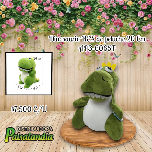 Juguete Dinosaurio REX de peluche 20 cm AP3-6065F (UND)