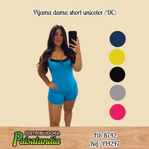 Pijama dama short unicolor (DC)
