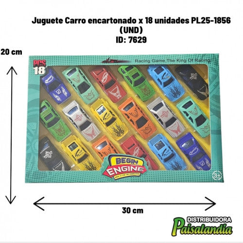 Juguete Carro encartonado x 18 unidades PL25-1856 (UND)