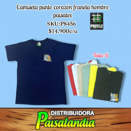 Camiseta franela punto corazon paisatex