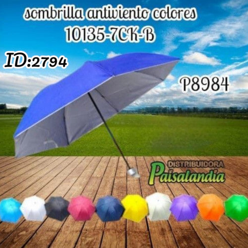 Sombrilla antiviento colores surtidos 10133-7KC-B/10133-7KC (UND)