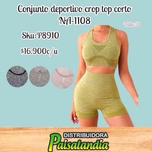 Conjunto crop top corto NA-1108 (UND)