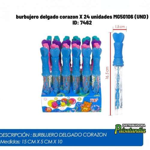 burbujero delgado corazon X 24 unidades MG50106 (UND)