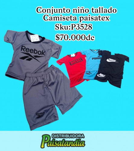 Conjunto niño tallado camiseta paisatex