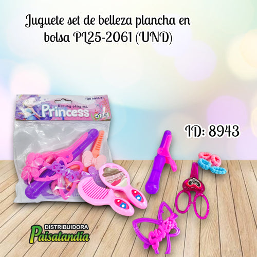 Juguete set de belleza plancha en bolsa PL25-2061 (UND)