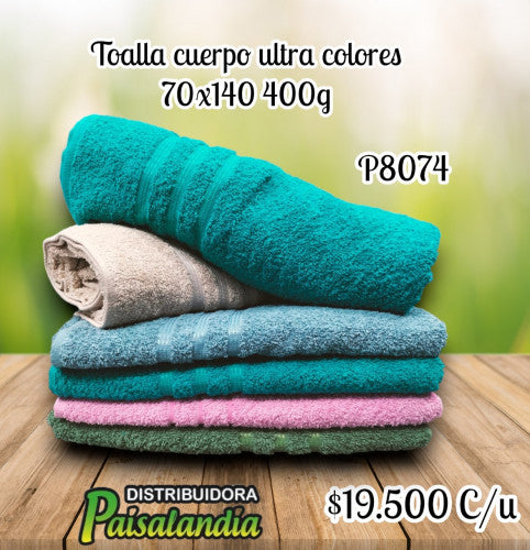 Toalla cuerpo ultra colores  70x140 400g