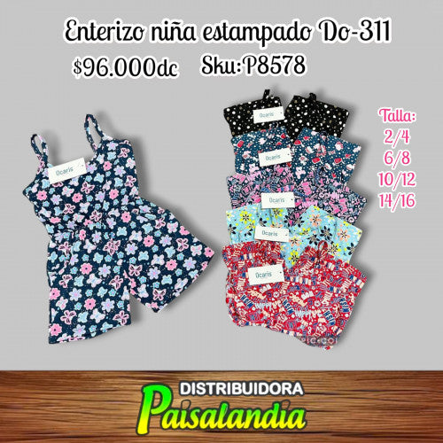 Enterizo niña estampado DO-311