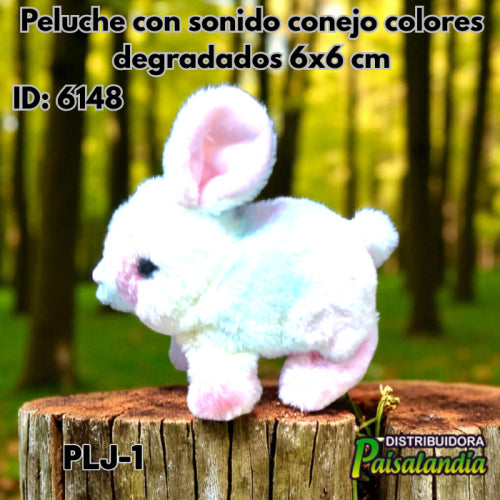 Peluche con sonido conejo colores degradados 6x6 cm PLJ-1 (UND)