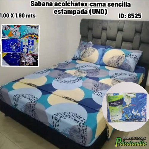 Sabana acolchatex cama sencilla estampada (UND)