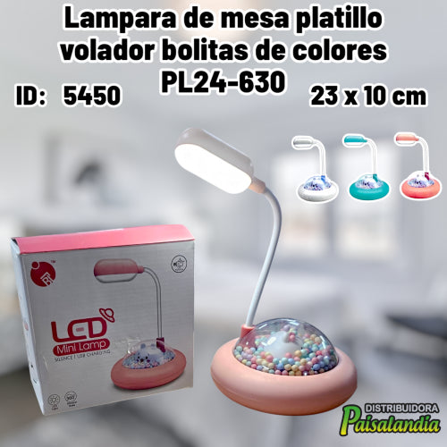 Lampara de mesa platillo volador bolitas de colores PL24-630 (UND)