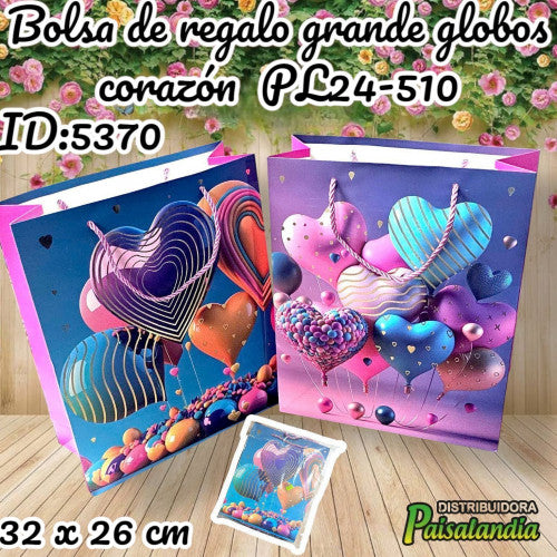 Bolsa de regalo grande globos corazón PL24-510 (DC)