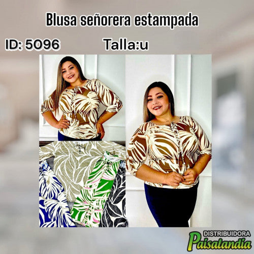 Blusa señorera estampada T.U 3514 (UND)