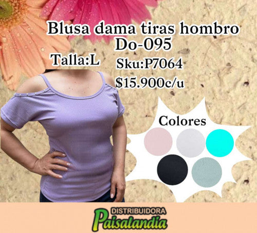 Bluson dama tiras hombro descubierto talla L DO-095 (UND)