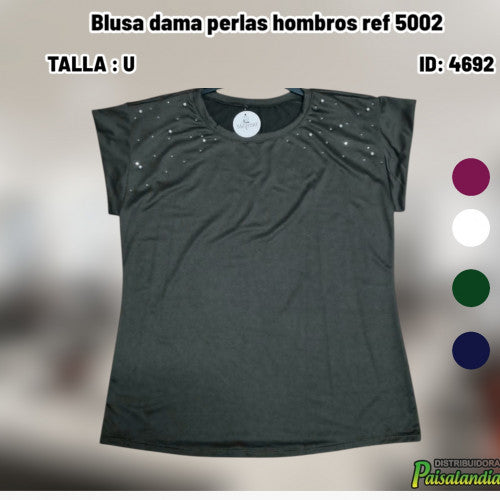 Blusa dama perlas hombros ref 5002 (UND)