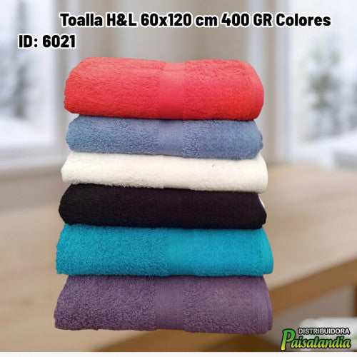Toalla H&L 60x120 cm 400 GR Colores (UND)